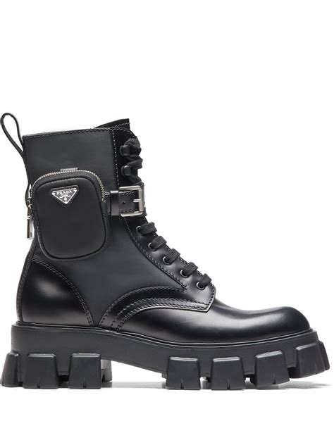 prada sport leather riding boots|prada ankle pouch combat boots.